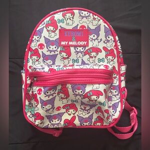 my melody/kuromi backpack purse with keychain - like new